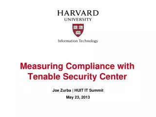 Measuring Compliance with Tenable Security Center