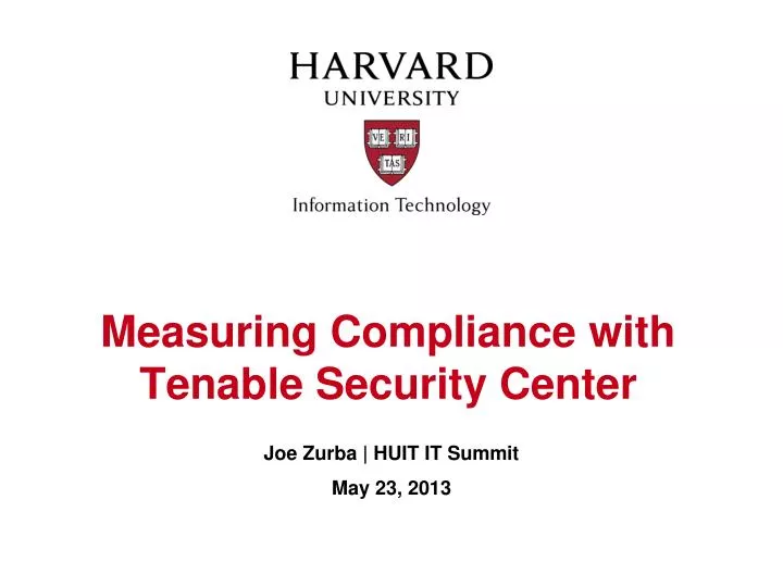 measuring compliance with tenable security center