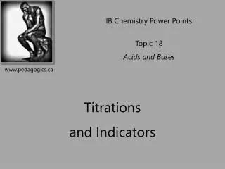 Titrations and Indicators