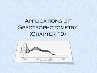 Applications of Spectrophotometry (Chapter 19)