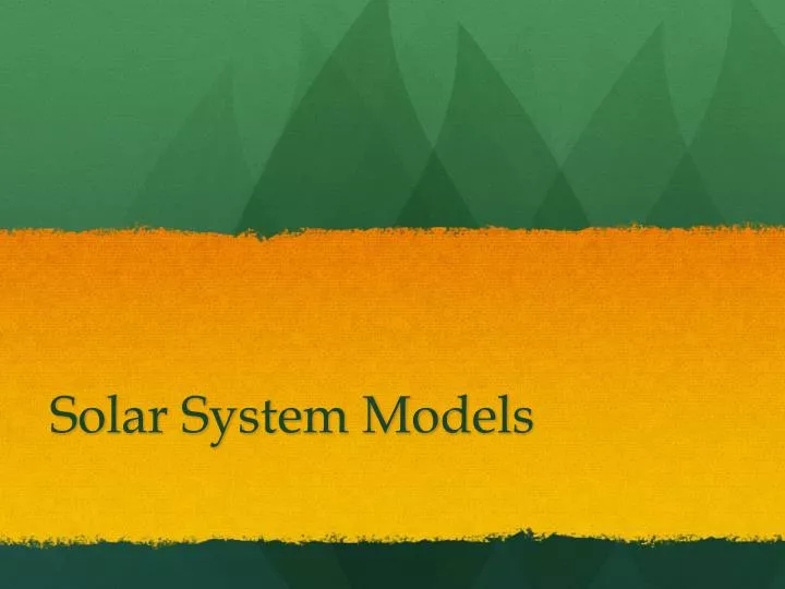 solar system models