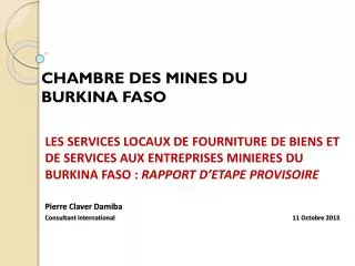 chambre des mines du burkina faso