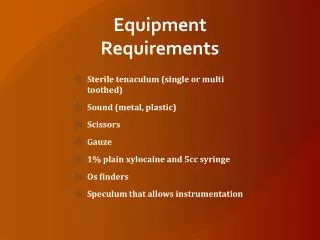 Equipment Requirements