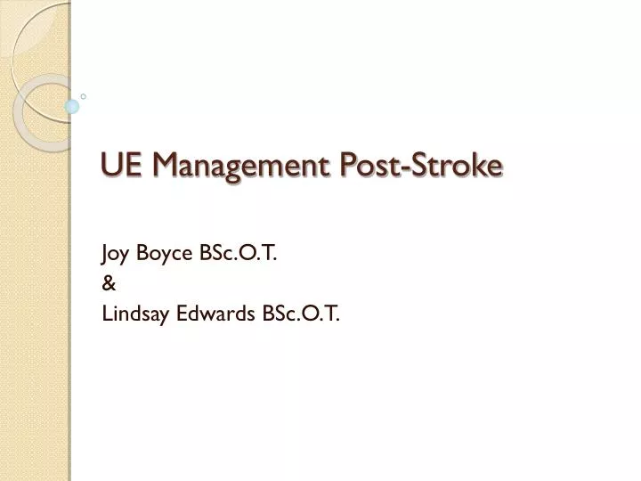 ue management post stroke