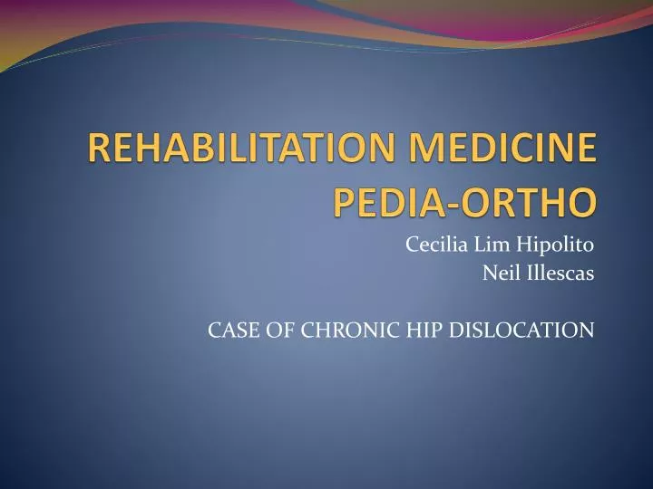 rehabilitation medicine pedia ortho