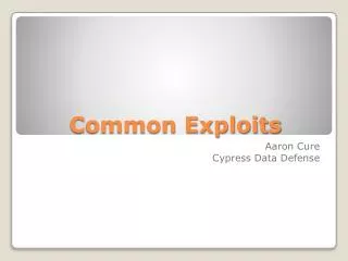 Common Exploits