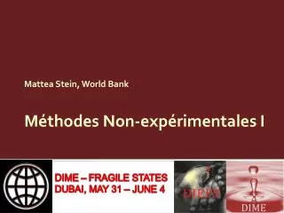 mattea stein world bank m thodes non exp rimentales i