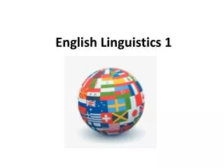 English Linguistics 1