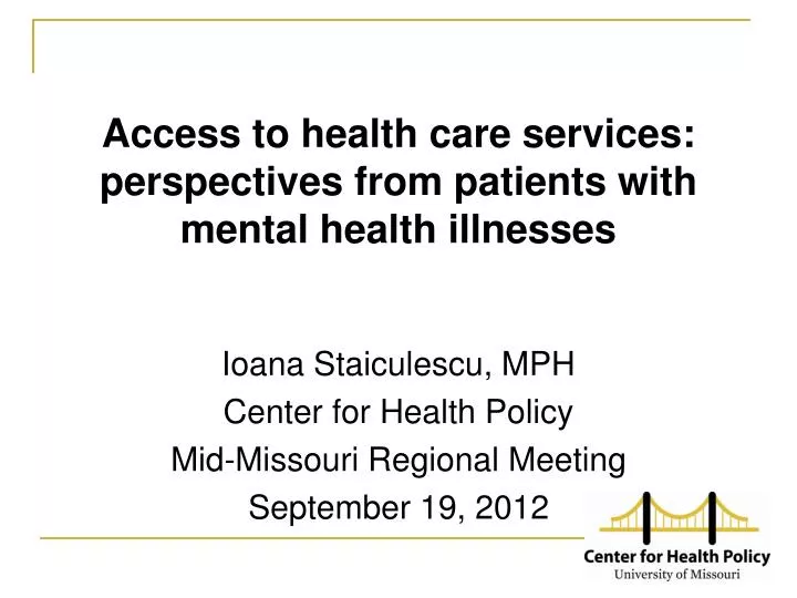 access to health care services perspectives from patients with mental health illnesses