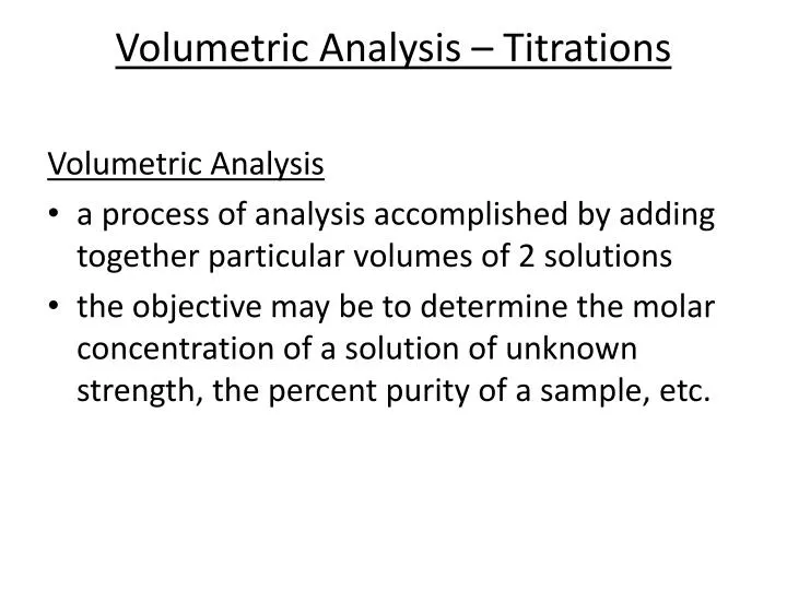 volumetric analysis titrations