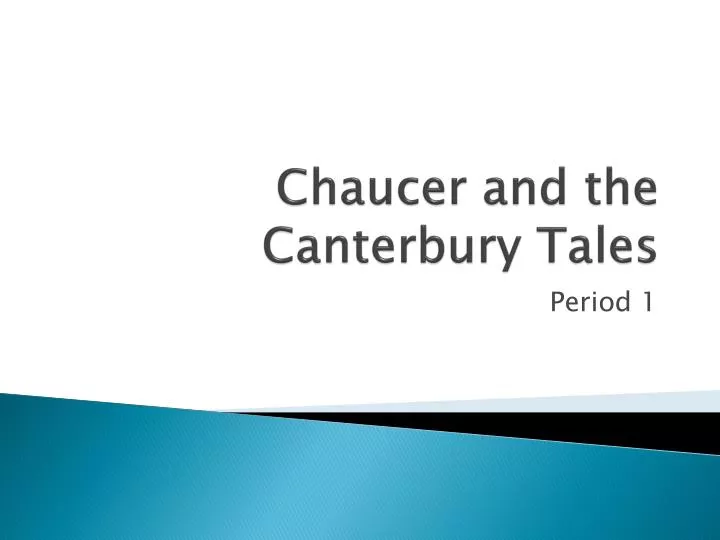 chaucer and the canterbury tales