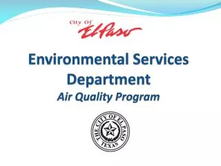 Environmental Services Department Air Quality Program