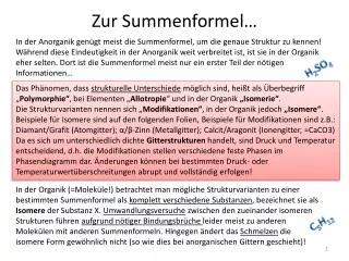 zur summenformel