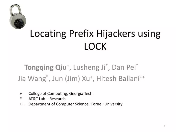 locating prefix hijackers using lock