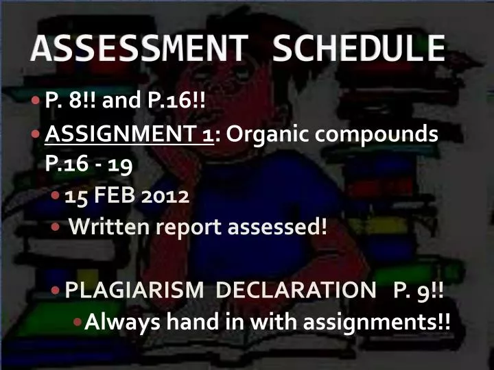 assessment schedule