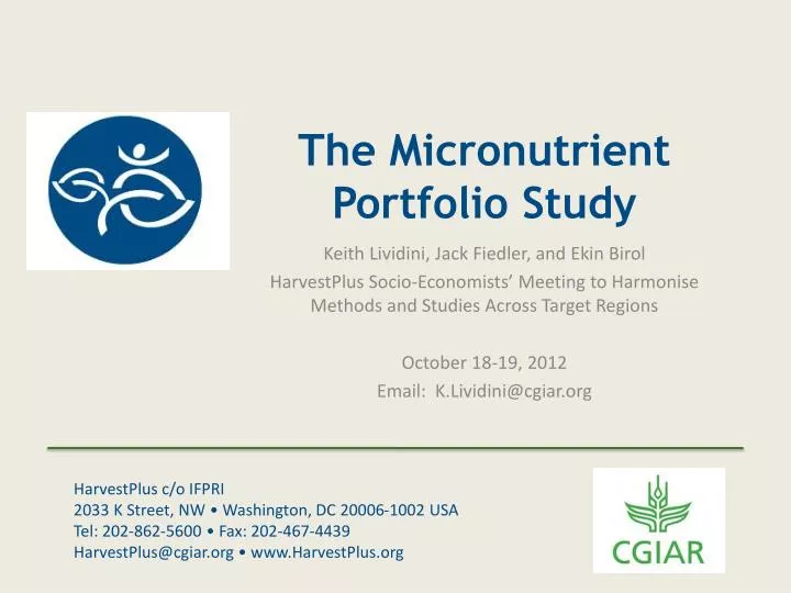 the micronutrient portfolio study