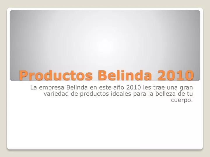 productos belinda 2010