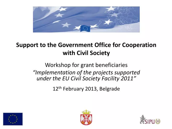 support to the government office for cooperation with civil society
