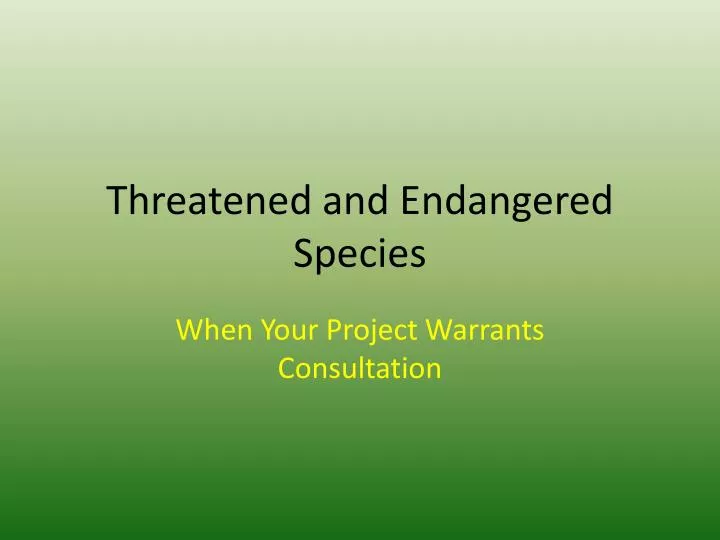 threatened and endangered species