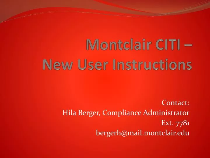 montclair citi new user instructions