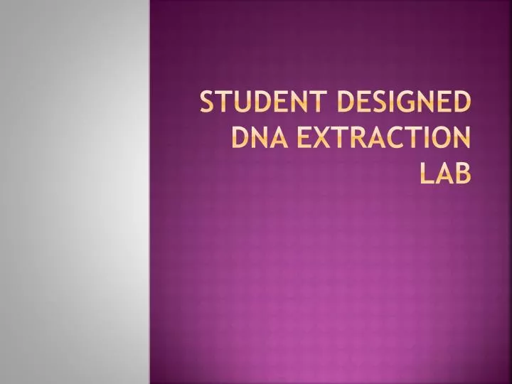 student designed dna extraction lab