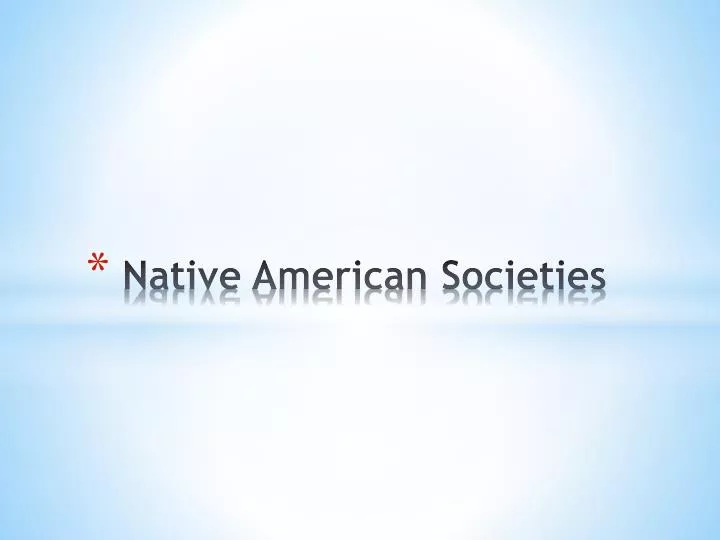 native american societies