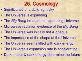 26. Cosmology