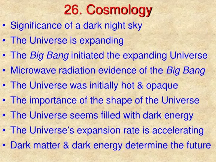 26 cosmology