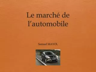 le march de l automobile