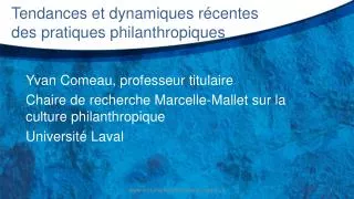 tendances et dynamiques r centes des pratiques philanthropiques