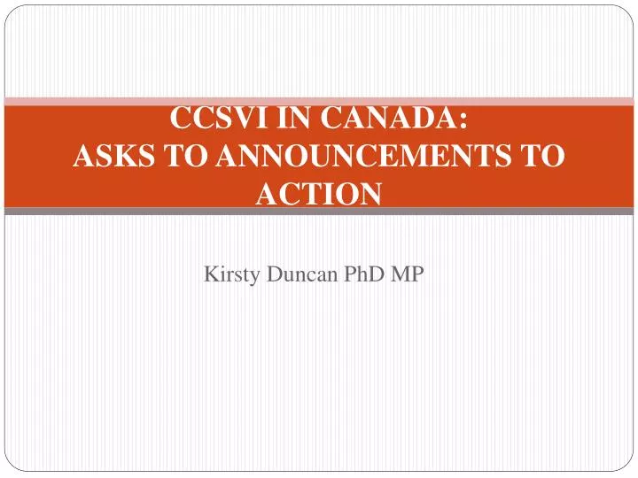 ccsvi in canada asks to announcements to action