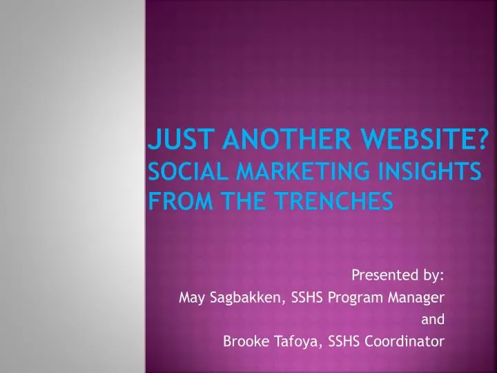 just another website social marketing insights from the trenches