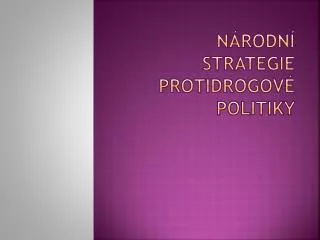 n rodn strategie protidrogov politiky