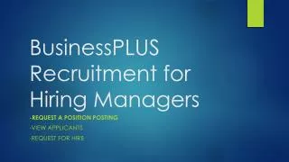 BusinessPLUS Recruitment for Hiring Managers