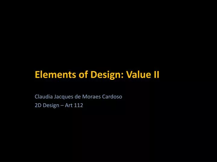 elements of design value ii