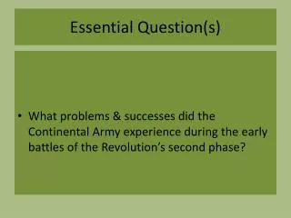 Essential Question(s)