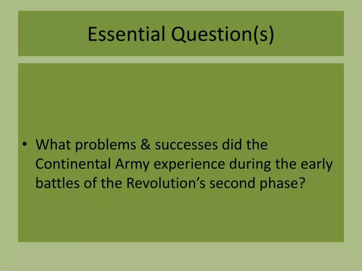 essential question s