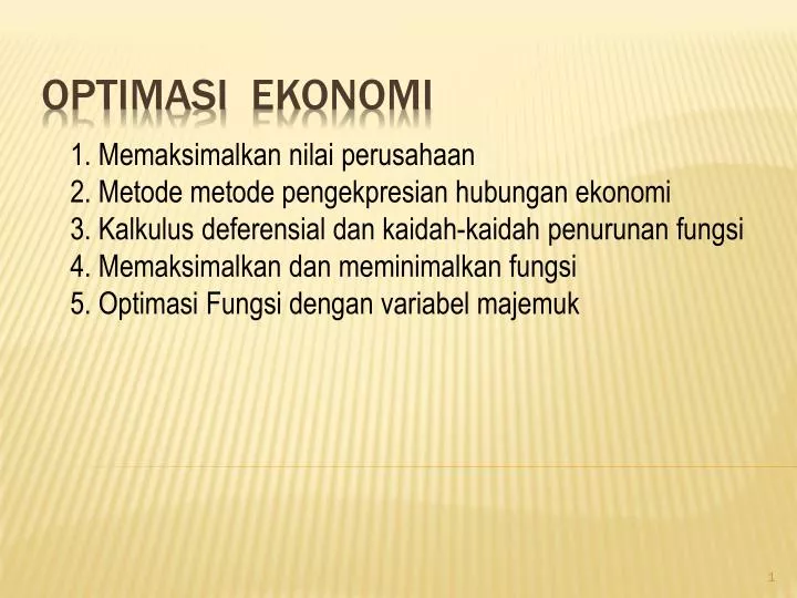 optimasi ekonomi