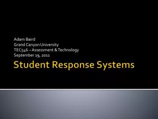 Student Response Systems