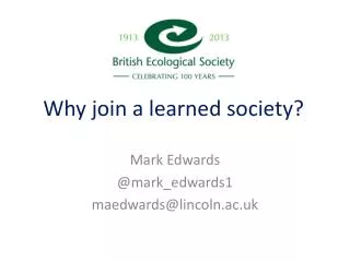 Why join a learned society?