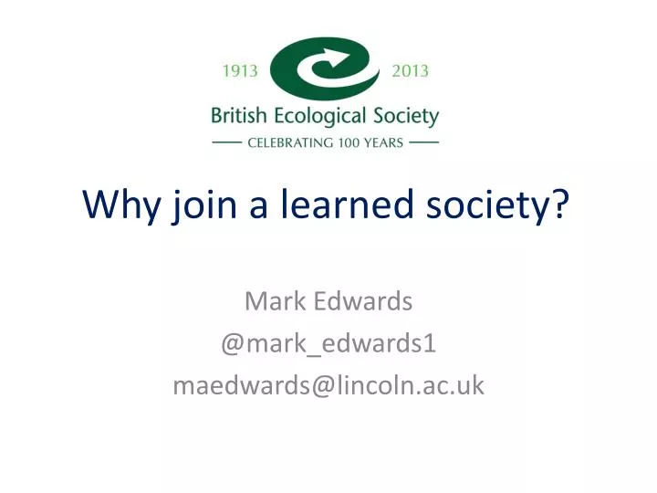 why join a learned society