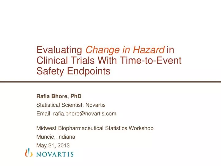 evaluating change in hazard in clinical trials with time to event safety endpoints