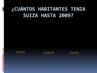 cu ntos habitantes tenia suiza hasta 2009