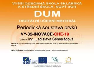 periodick soustava prvk