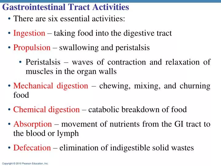 gastrointestinal tract activities
