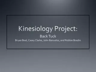 Kinesiology Project: