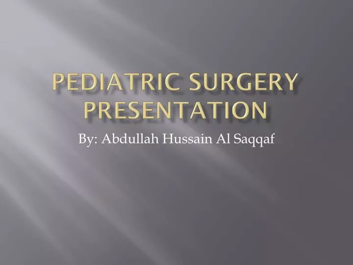 pediatric surgery presentation