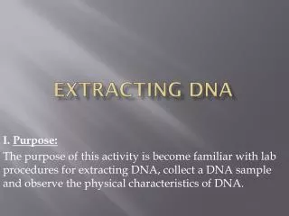 Extracting DNA