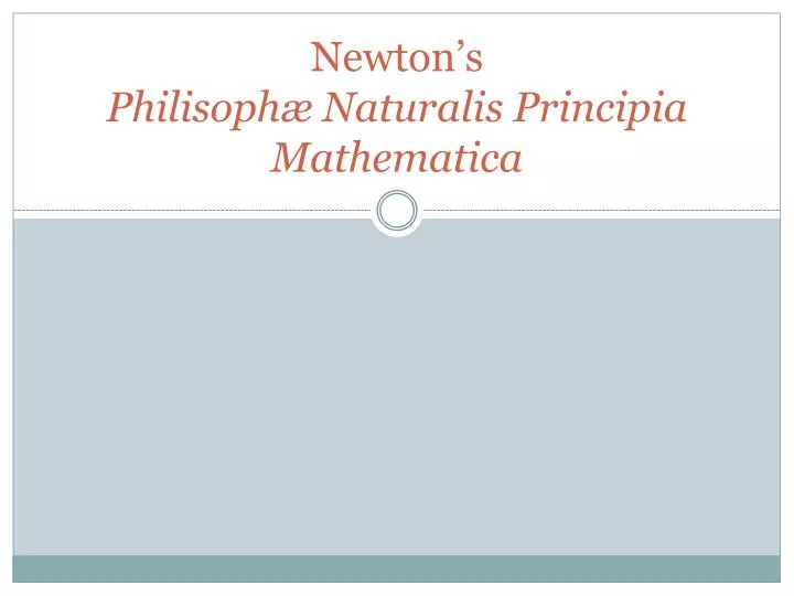 newton s philisoph naturalis principia mathematica