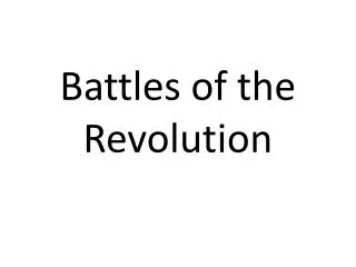 battles of the revolution